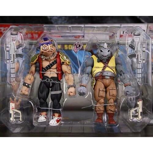 7inch NECA Action Figure Shredder Michelangelo Foot Solder Figure Shredder Donatello Krang Anime Bebop Rocksteady Turtle Figure