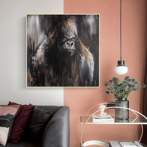 Europen Style Decoration Pictures Room Wall Printed Handpaind Animal Painting Modern Home Decor Poster Monkey Wall Art Pictures