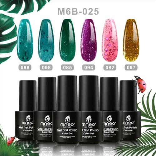Gel Polish Nail Gel Enamels Art Kit Green Purple Red Glitter Shiny Sequin Manicure Wholesales Semi Permanent Nail Varnish UV Set