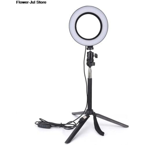 4.5" LED Ring Light Dimmable 3200K-5500K Annular Make-up Lamp &Tripod For Studio P o P ography Lighting set