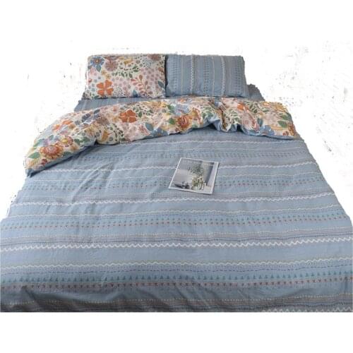 Ins Flower Four-Piece Set Pure Cotton All Cotton Girl Heart Dormitory Three-Piece Set Bed Sheet Quilt Cover Bed Four Seasons