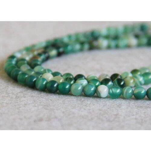 Min Order1) 6mm Fashion New Multicolor India Natural Green Onyx Beads Stripe Shape Round Stones 15inch Jewelry Making Design
