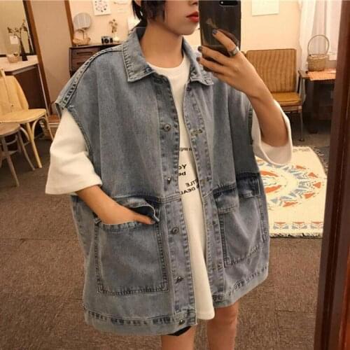 Fashion Denim Vest Women Spring Autumn Sleeveless Tops Short Jacket Female Jean Waistcoat