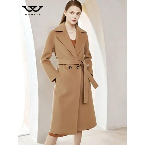 New double-sided cashmere coat in autumn and winter 2021 womens medium and long high-end loose wool coat