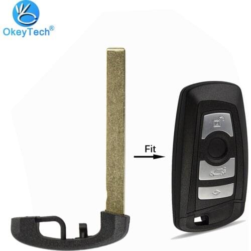 OkeyTech Uncut Emergency Insert Small Key Blank Blade Black Sliver for For Bmw 5/7 Series F30 F10 E46 E90 E60 E39 Smart Key Card