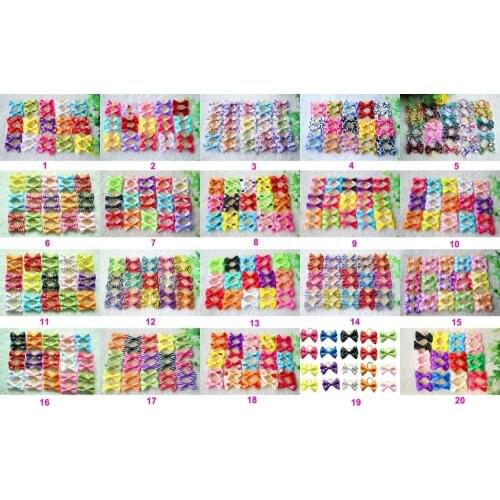 Wholesale 1000Pcs Pet Accessories 20 Style Puppy Dog Hair Bows Rubber Bands Pet Grooming Accessories Dog Supplier Pet Hair Bows