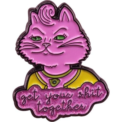 Princess Carolyn badge fans gift cute glitter feminist pin get your shit together brooch