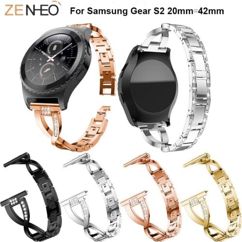 20mm Stainless Steel Strap For Samsung Galaxy active 2 40mm 44mm band 42mm Gear s2 Watch Bands Replacement watch accessories