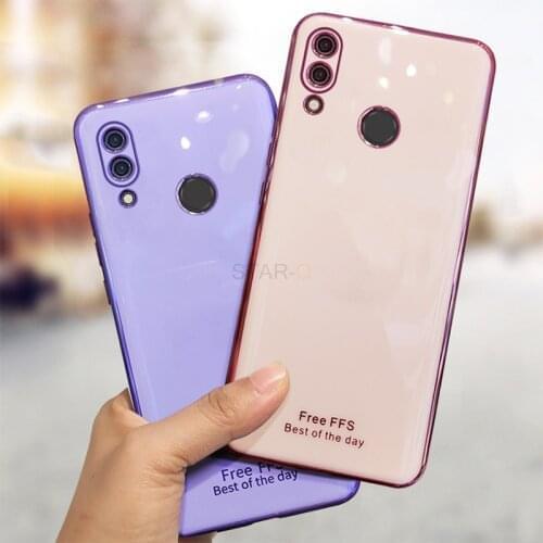 Luxury Plating Glossy Mirror Soft Silicone Phone Case On For Xiaomi Redmi Note 7 Xiomi Note7 Pro Gold Bumper Back Cover
