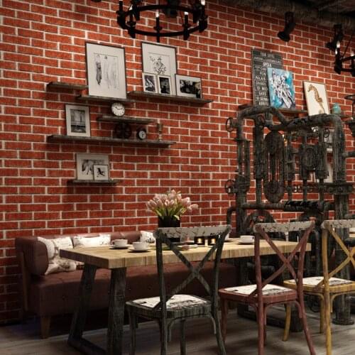 Modern and simple brick pattern non-woven wallpaper, brick retro nostalgic wallpaper, restaurant engineering thickening wallpape