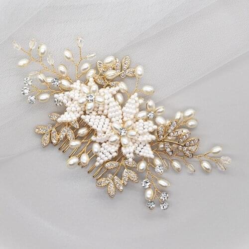 Bridal Hair Comb Brides Hair Accessories Gold and Crystal Rhinestone Wedding Jewelry for Woman для волос аксессуары 2021