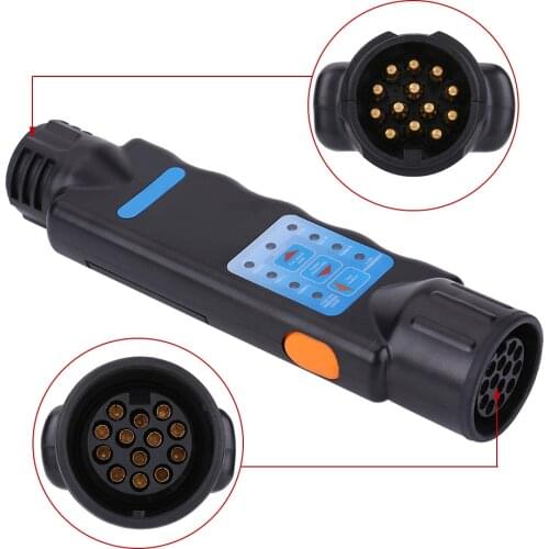 Voltage tester 12V 13 Pin LED Light Wiring Cable Circuit Plug Socket Tester for Vehicle Trailer Towbar Towing voltage meter