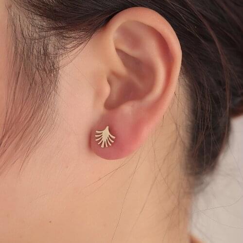 Tropical Palm Tree Earrings Metallic Plant Brincos Femme Small Summer Holiday Hawaii Jewelry