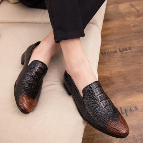 Men Loafers Shoes Fashion Slip on Leather Loafers Casual Driving Shoes Men Dress Shoes Breathable Mens Flats Moccasins Shoes