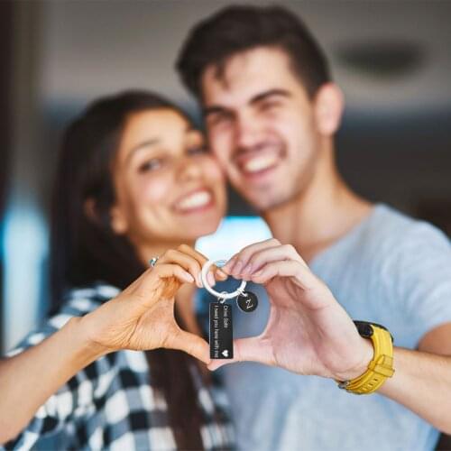 Creativity Keychain 26 letter Hangtag Stainless Steel Key Ring Drive Safe I Need You Here With You Ornaments Keyrings Gift