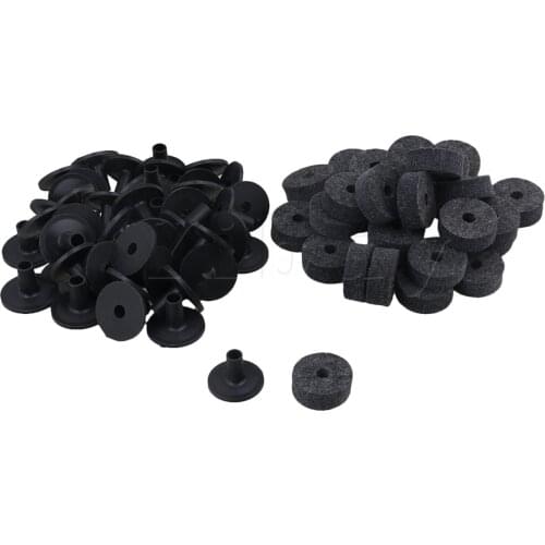 Yibuy 20pcs 3.9x2.8cm Cymbal Sleeves + 3.5x1.5cm Felt Washers for Drum Kit
