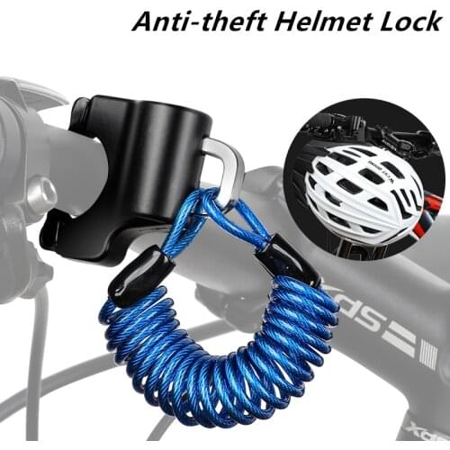 Portable Anti-theft Bicycle Helmet Lock Motorcycle Bike Handlebar Elastic Cable Security Padlock