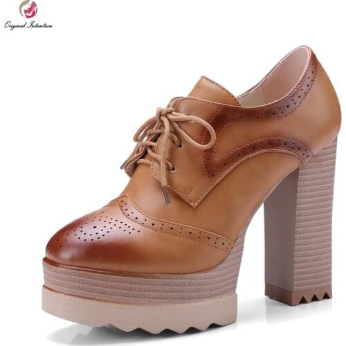 Original Intention New Fashion Women Boots Platform Square Toe Block Heels Boots Nice 4 Colors Ladies Shoes Woman US Size 3-10