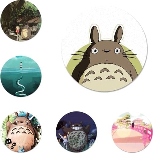 58mm Totoro Spirited Away Ghibli Miyazaki Icons Pins Badge Decoration Brooches Metal Badges For Clothes Backpack Decoration