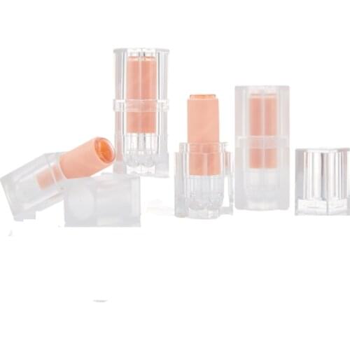 12.1mm Empty Plastic Frosted Lip Balm Tube Square Lipstick Tube Cosmetic Packaging Container Clear Refillable Bottle 20/45pcs