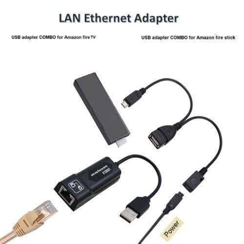 2 AMAZON GEN Ethernet for LAN FIRE or THE 3 2 STOP Buffering TV STICK or Adaptor With USB Connect Video Cable