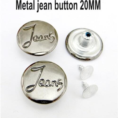 30PCS Gray Jeans Button 20MM Decorative Clothes Accessory Garment Trousers Letter Buttons Fit MJB-361