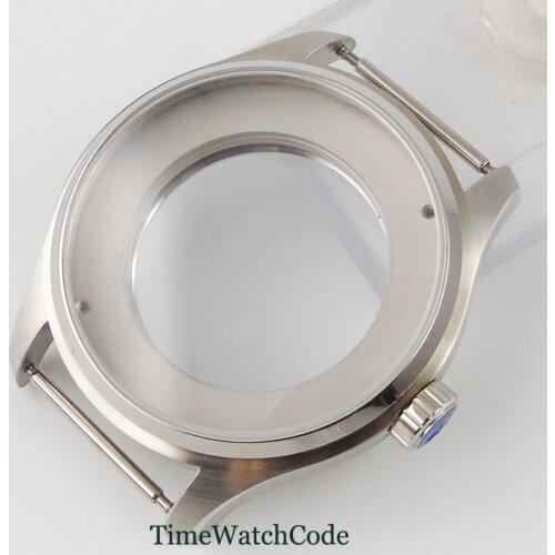 44mm watch case parts fit for Miyota8215 821A 8205 Mingzhu2813 5ATM waterproof automatic movement stainless steel sapphire glass