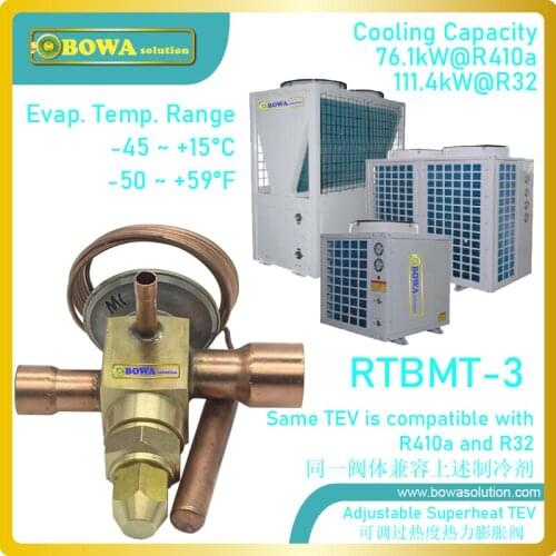 76kw R410a TEV feeler bulb is connected to the evaporator and senses the temperature inside the coolant evaporator of chillers