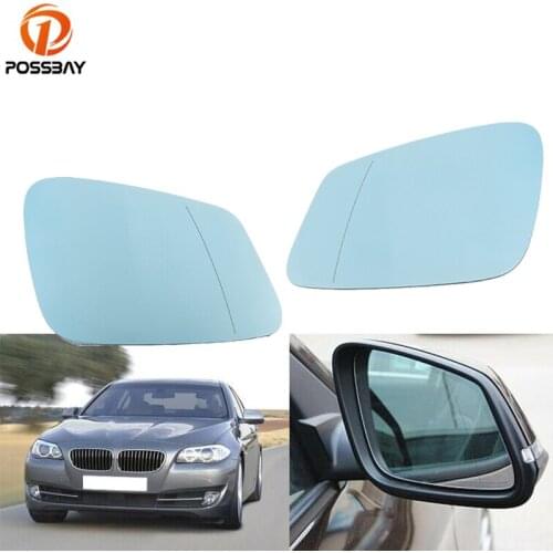 Possbay Car Rear View Mirror Glass Blue Front Seat Door Side Mirror Replacement Parts for BMW 5 6 7 Series 528i 535i 550i F01