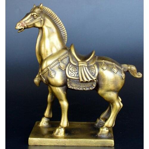 Chinese old collection handwork bronze Horse base statue