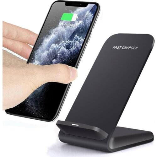 Qi Wireless Charger Stand For iPhone 12 11 Pro XS MAX XR X 8 Samsung S21 S20 S10 S9 Fast Charging Dock Station Phone Charger