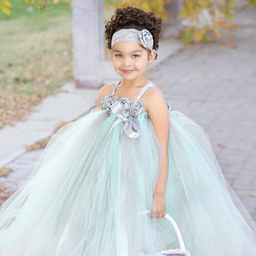 Flower Girl Wedding Tutu Dress Formal Tutu Baby Princess Bridesmaid Flower Girl Dresses Birthday Party Dancing Dress TS054