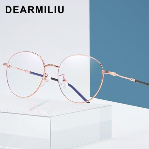 DEARMILIU 2020 new Round frame Blue light blocking Glasses Unisex round frame Glasses flat mirror retro for men and women 2112