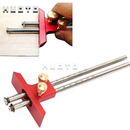 Woodworking Adjustable European Double Headed Scribe Blade Tool Wooden Scribe-Line Crosswood-Out Tool Woodworking Tool