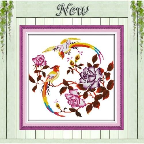 The wreath bird flower paintings home Decor Counted Printed on canvas DMC 11CT 14CT Cross Stitch kits Needlework Sets embroidery