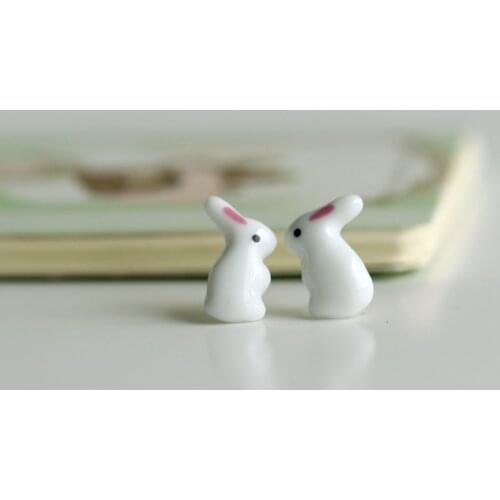 Rabbit Bunny Boutique Folk Style Ceramic Earrings Earrings Wholesale Crafts Temperament Original Decoration Free Shipping #1449