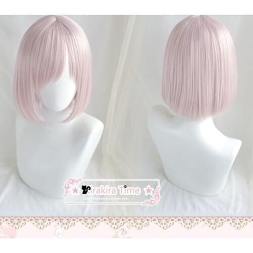 Matthew Kyrielite Wig Fate Grand Order Cosplay Wig Pink Short Synthetic Women Hair Anime Fate Grand Order Cosplay + Free Wig Cap
