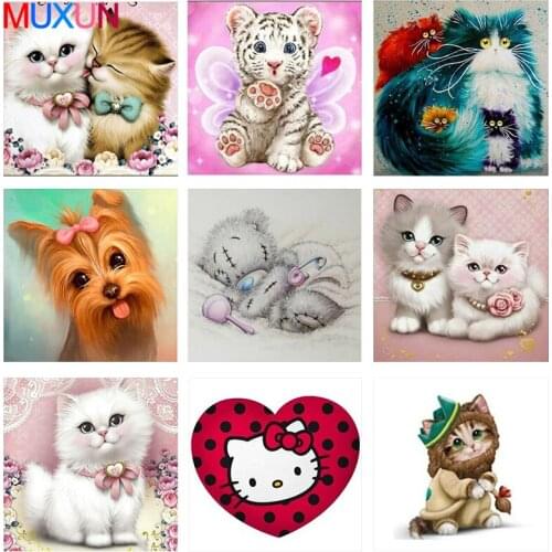 Muxun Full Square / Round Stone Cartoon Cat 5D Diamond Draw Diamond Embroidery Rhinestone Picture Diamond Mosaic Diamond Rp786