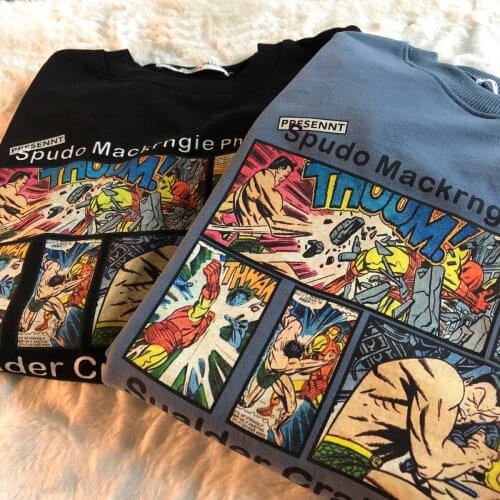 Men Women Round Neck Sweatshirt Anime Printing Harajuku Oversized Trend Hip Hop Couples Joker Spring Autumn Tops Japanese