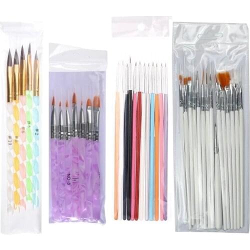 Nail Art Brush Set Manicure Tools Nail Polish Drawing Carving Ombre Brushes French Nail Design Painting Pen Acrylic Powder Pen