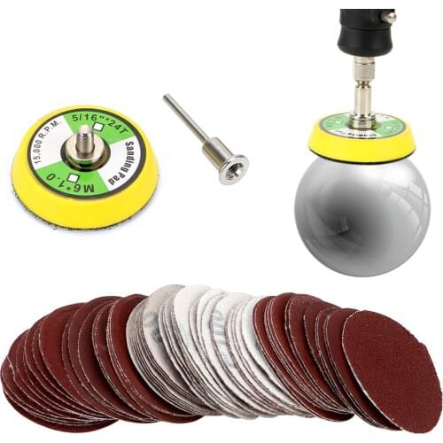 60pcs/set Sandpaper Disc Sanding Disc Set 2inch Sanding Pad For Woodworking Cleaning Tools 100/240/600/800/1000/2000 Grits
