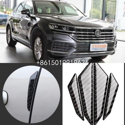 For Volkswagen Touareg Car Side Door Edge Guard Bumper Trim Protector 4pcs PVC carbon fiber Stickers