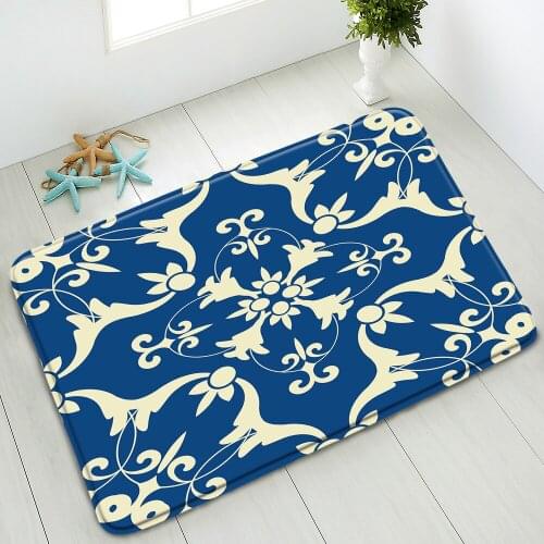Geometric Flowers Non-Slip Bath Mat Kitchen Bedroom Doormat Absorbent Floor Mats Balcony Carpet Washable Foot Pads Home Decor