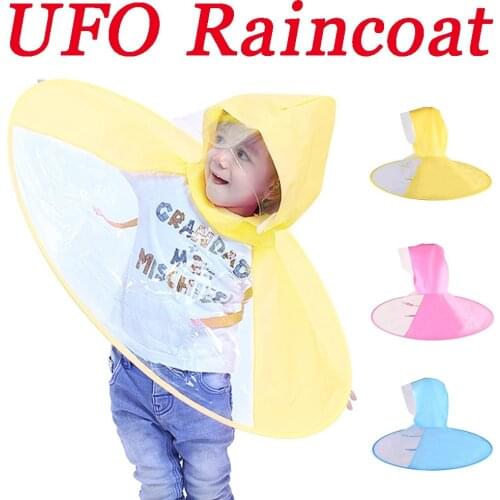 Novelty Foldable UFO Raincoat Childrens Raincoat Duck Rain Children Umbrella Hat Hands Free Raincoat For Kids панама детская