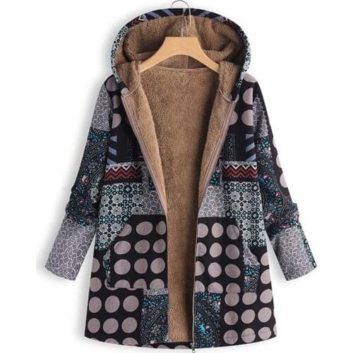 Autumn Winter New Retro Style Cotton-padded Jacket Womens Long-sleeved Hooded Padded Jacket Loose Thick Padded Jacket