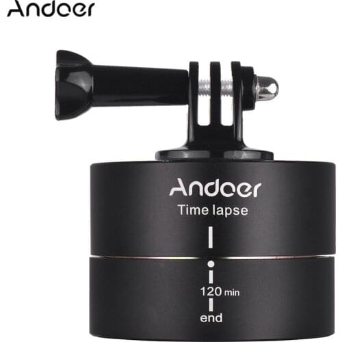 Andoer 120 Minutes 360 Degrees Auto Rotation Time Lapse Tripod Head Panoramic Stabilizer for GoPro Hero6 5 4 3 3+ for DSLR ILDC