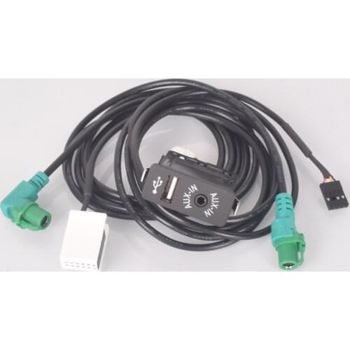 USB Aux Switch + Wire Cable Adapter For BMW E60 E61 E63 E64 E87 E90 E70 F25 F01 F02 F03 F04 F12 F13