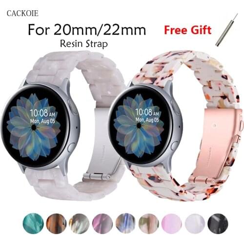 20mm 22mm Resin Watch Strap for samsung galaxy watch 3 46mm active 2 40 44mm strap Gear S3 band replacement for huawei gt2 watch