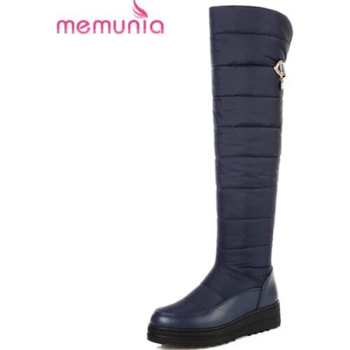 MEMUNIA 2020 Newest winter snow boots women over the knee thigh high boots crystal flat platform shoes woman big size 44
