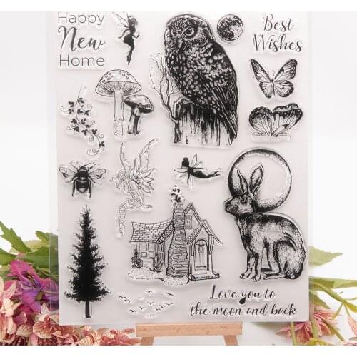 Diy Transparent Silicone Rubber Standard Stamp for Scrapbooking Clear Stamps Card Making Stamps Owl Animal